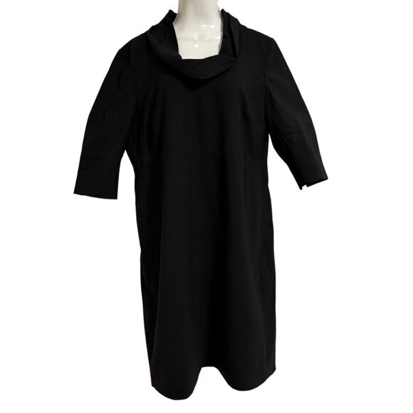 J Crew Cowl Neck Black Sheath Dress SZ 14 Cocktail Formal Dressy - Picture 8 of 8